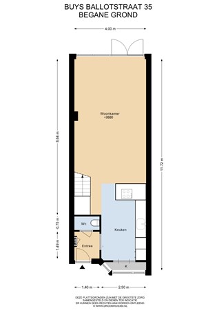 Floorplan - Buys Ballotstraat 35, 2313 TV Leiden